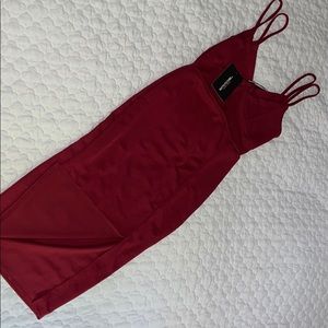 Midi red dress